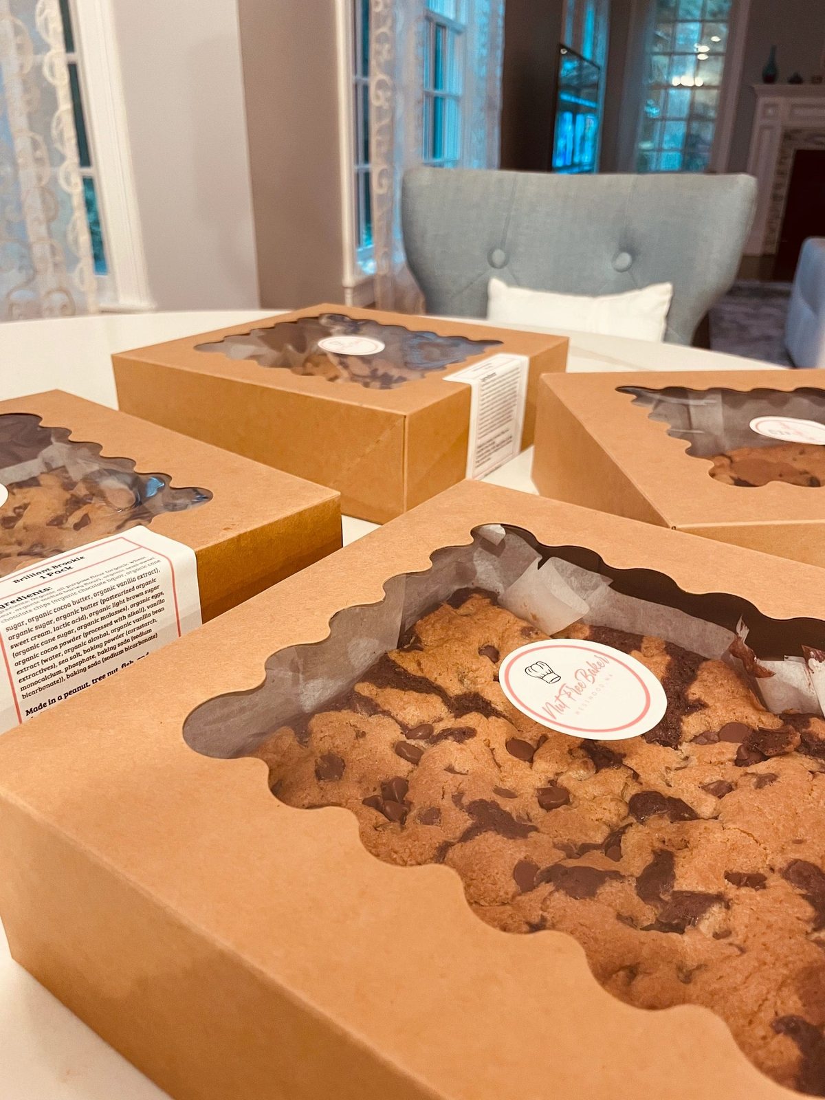 Boxed orders packed and ready for pickup